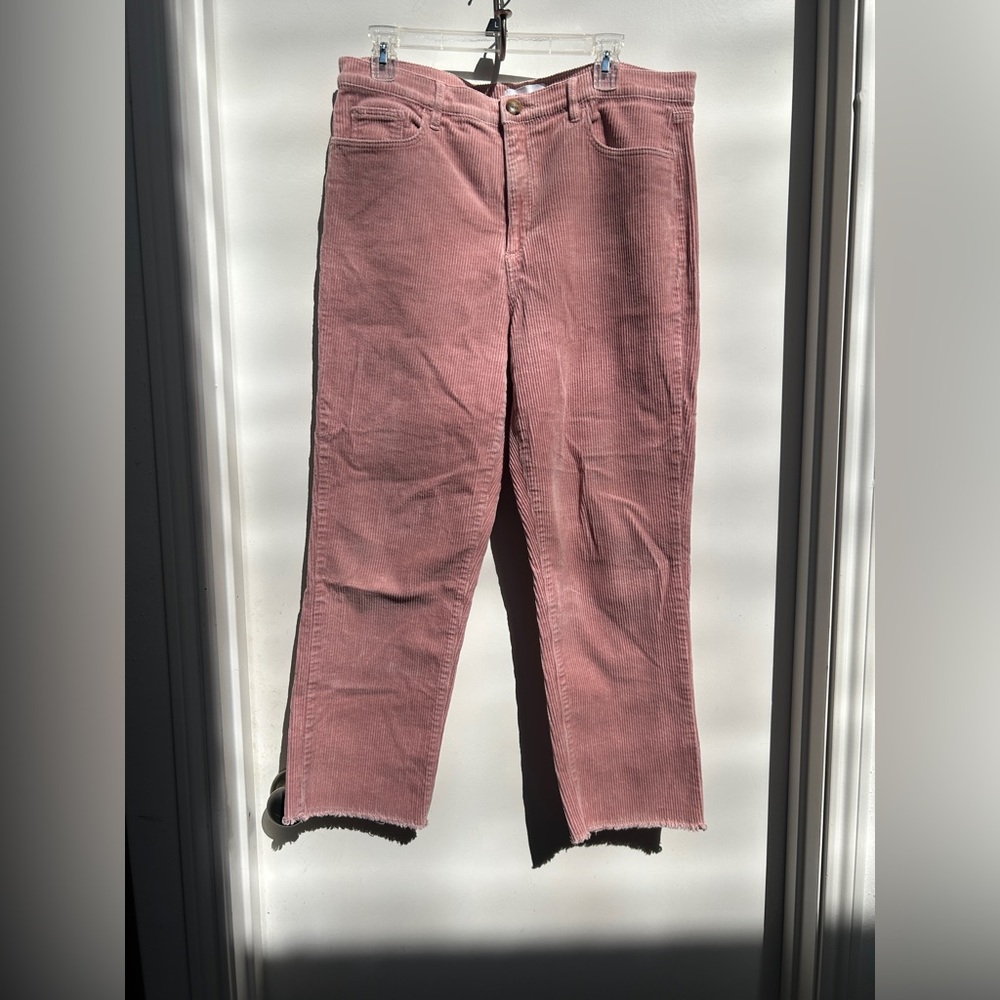 LOFT Women's Pink Corduroy Jeans Sz 12 Raw Hem Like New! - Picture 9 of 12